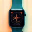 Stylized icon representing fitness (e.g., smartwatch with heart rate display)